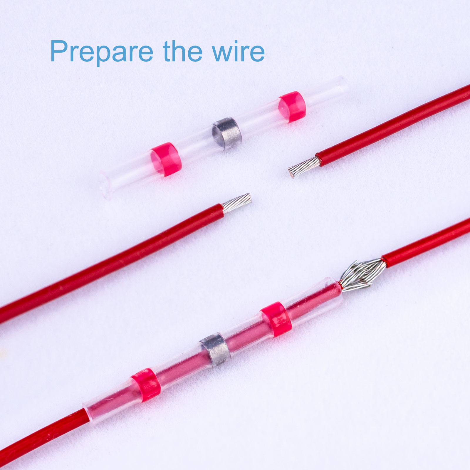 400 PCS Solder Seal Butt Connectors 22 18 AWG Waterproof Heat Shrink Wire Connectors Solder Stick Electrical Terminals Red XUUAP
