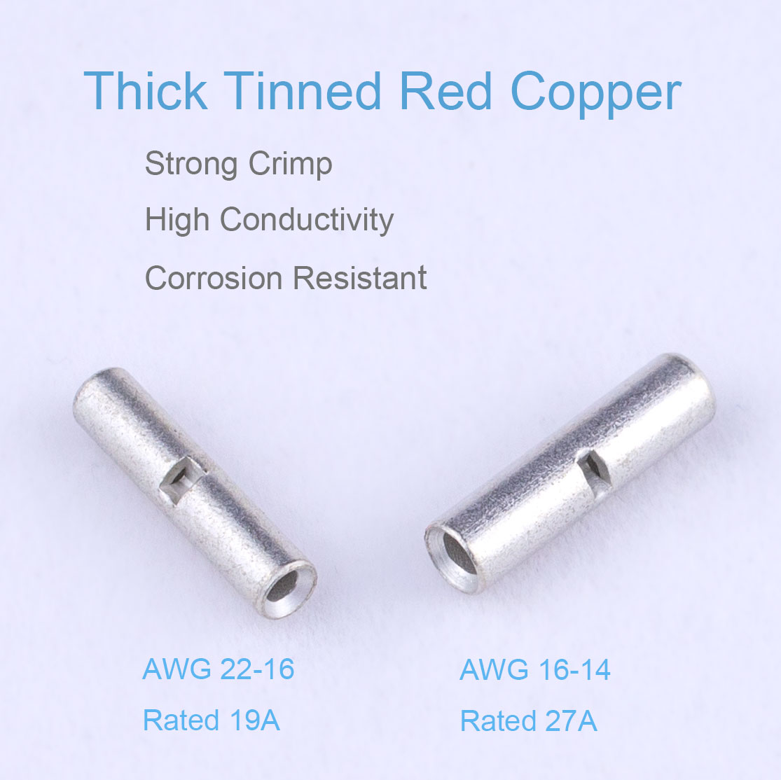 thumbnail interactive-video image 1 of 100 PCS Heat Shrink Butt Connectors | 16-14 AWG Solder Seal Wire Connectors | Waterproof Crimp Terminals For Marine, Auto, DIY 1 of 13
